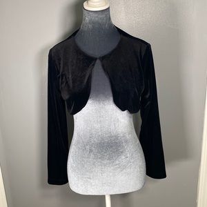 Rare Editions Velvet Black Shrug